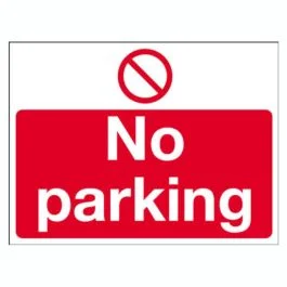 ‘No Parking’ Sign 600mm x 400mm 1mm Semi Rigid Plastic – 907 1403