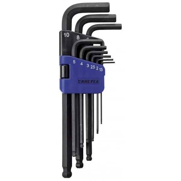 9 PC LONG MAGNETIC HEX BALL KEY SET METRIC