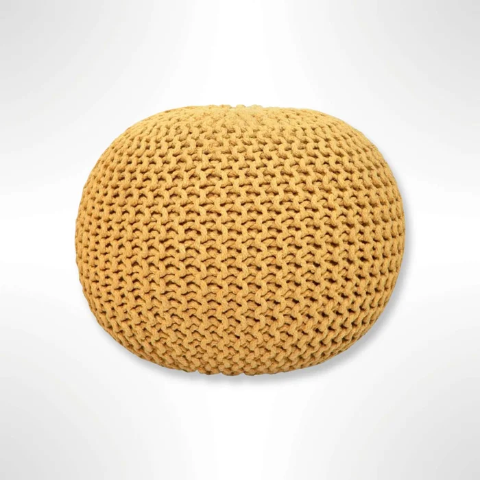 AANNY Designs Lychee Modern Yellow Pouf Ottoman