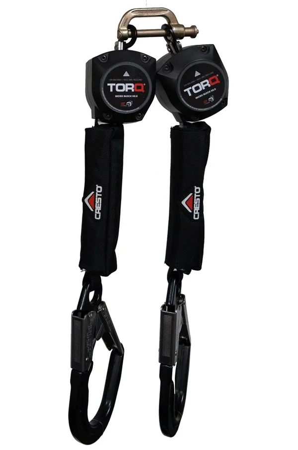 Abtech TORQ Twin Micro 2mtr Fall Arrester, Large Hook