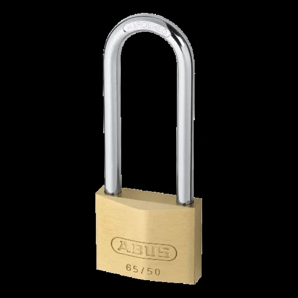 ABUS 65 Series Long Shackle Padlock 50mm Keyed Alike 504 80mm Shackle 65/50HB80 – Brass