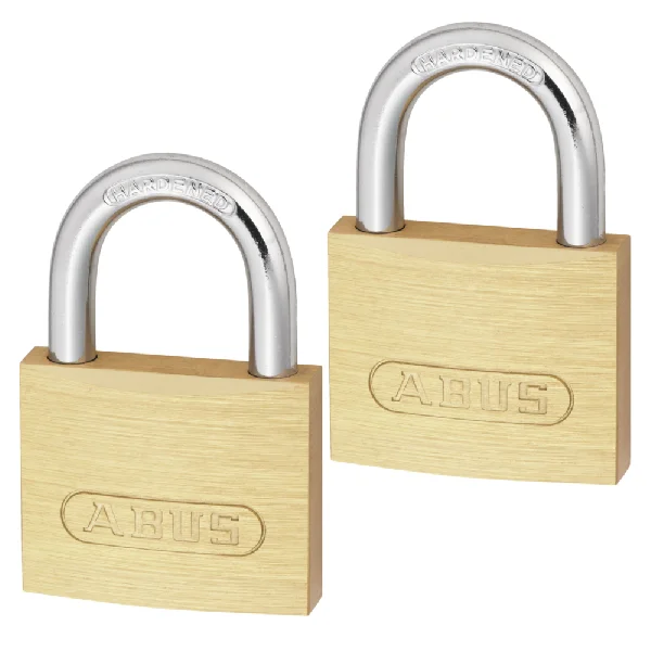 ABUS 713 Series Brass Open Shackle Padlock 40mm Twin Pack Keyed Alike – Hardened Steel
