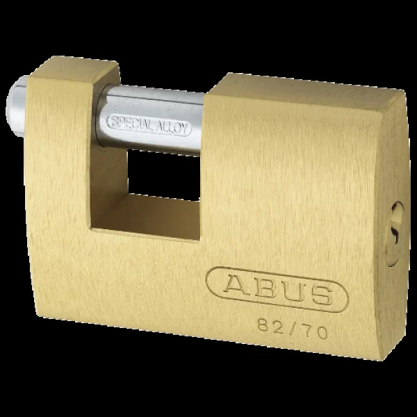 ABUS 82 Series Brass Sliding Shackle Shutter Padlock 70mm Keyed Alike 8514 82/70 – Hardened Steel
