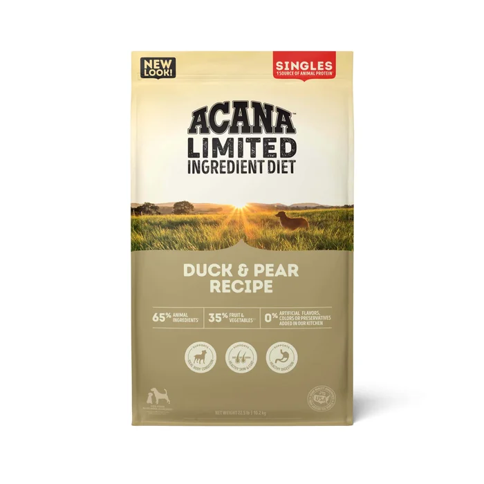 ACANA Grain Free, Singles Limited Ingredient, High Protein, Duck & Pear Dry Dog Food, 22.5 lbs.