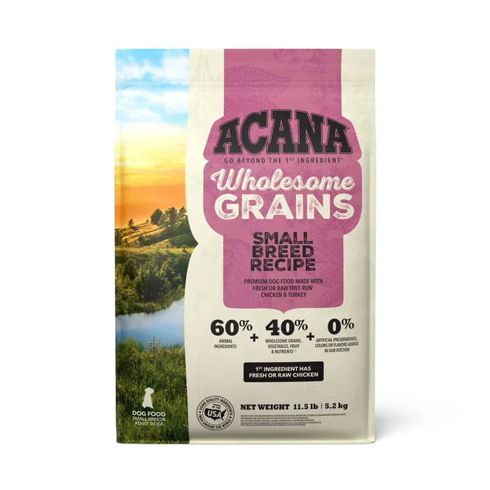 ACANA Wholesome Grains Small Breed Recipe with Real Chicken, Eggs and Turkey Dry Dog Food, 11.5 lbs.