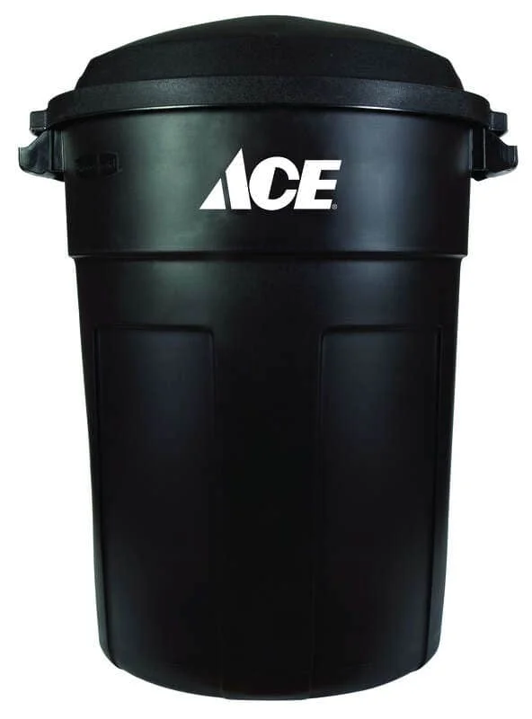 Ace 32 gal Black Plastic Garbage Can Lid Included