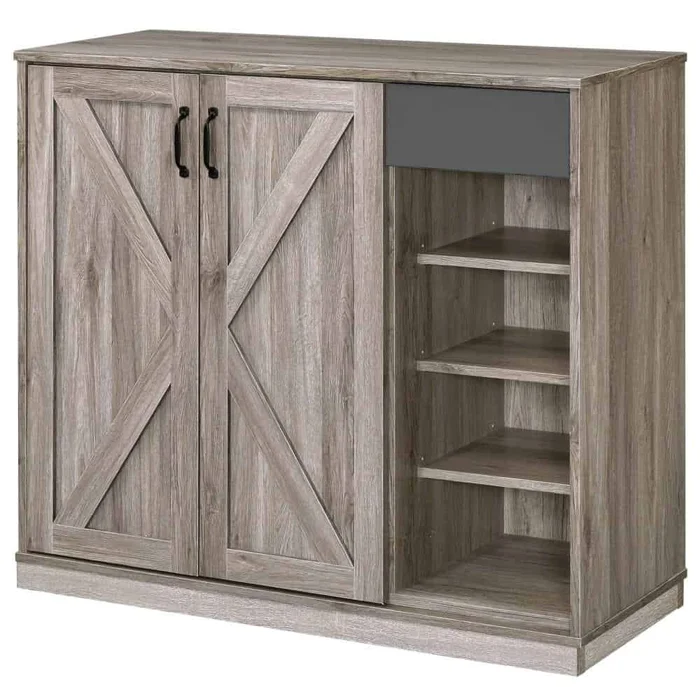 ACME FURNITURE Toski 45-in W x 40-in H Wood Composite Rustic Gray Oak Freestanding Utility Storage Cabinet