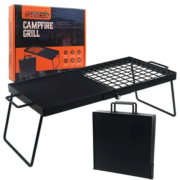 Adventure Seeka Heavy Duty 24″ Folding Campfire Grill, Camp Fire Grill