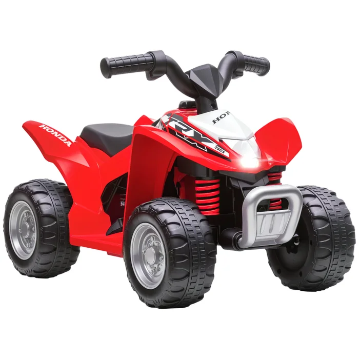 AIYAPLAY Honda Licensed Kids Electric Quad Bike, 6V Ride On Car ATV Toy, with LED Light, Horn, for 1.5-3 Years, Red