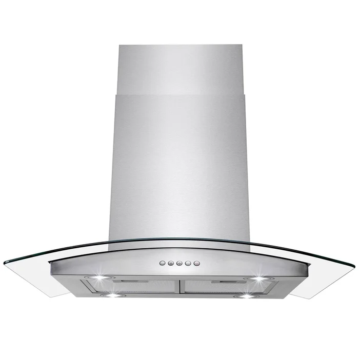 AKDY 30 inch Convertible 343-CFM Stainless steel Island Range Hood with Charcoal Filter