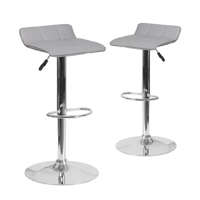 Alamont Home – Alice Contemporary Vinyl Barstool (set of 2) – Gray