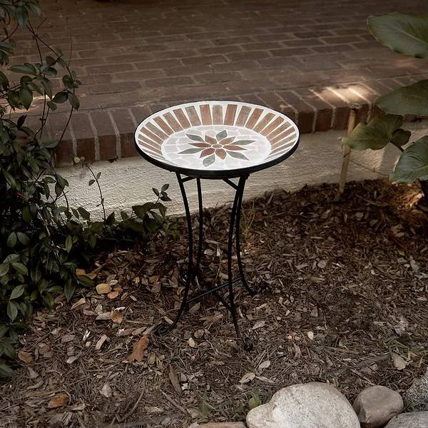 Alpine Corporation 25 Inch Mosaic Birdbath