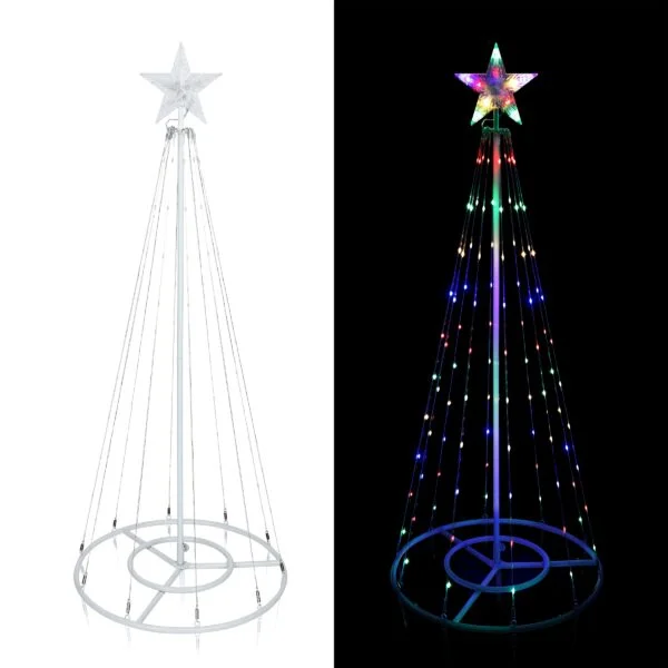Alpine Corporation 48-in Christmas Tree Free Standing Decoration with Multicolor LED Lights