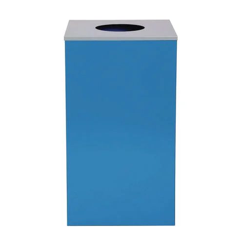 Alpine Industries 29 Gallon Trash/recycling Cans Steel Blue Can With Circle Lid