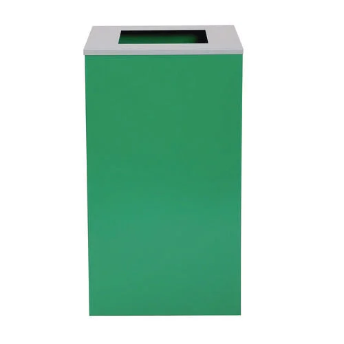 Alpine Industries 29 Gallon Trash/recycling Cans Steel Green Can With Square Lid