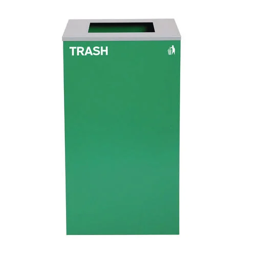 Alpine Industries 29 Gallon Trash/recycling Cans Steel Green Trash Can With Square Lid
