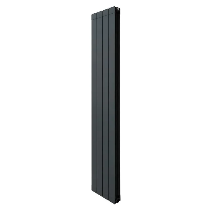 Aluminium Designer Radiator 1800mm x 315mm Vertical Double Flat Panel Column Lightweight Modern Central Heating Heater Matt Anthracite Grey Kitchen Living Room FREE Cleaning Brush Fixing Kit Brackets