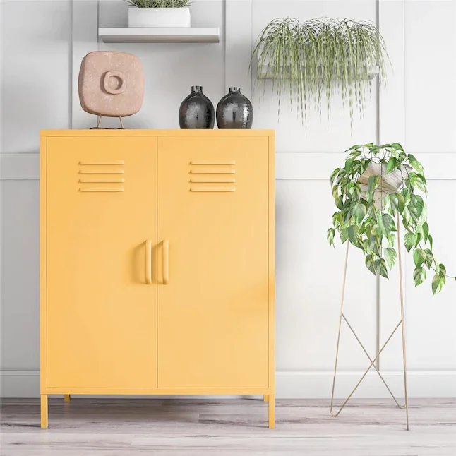Ameriwood Home Cache 43.43-in W x 39.96-in H x 15.75-in D Steel Full Storage Lockers, Yellow Cabinet