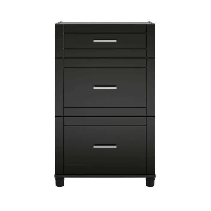 Ameriwood Home Callahan 23.69-in W x 39.25-in H Wood Composite Obsidian Black Freestanding Utility Storage Cabinet