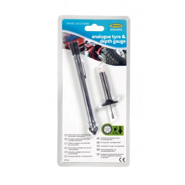 Analogue Tyre Pressure & Tread Depth Gauge Set