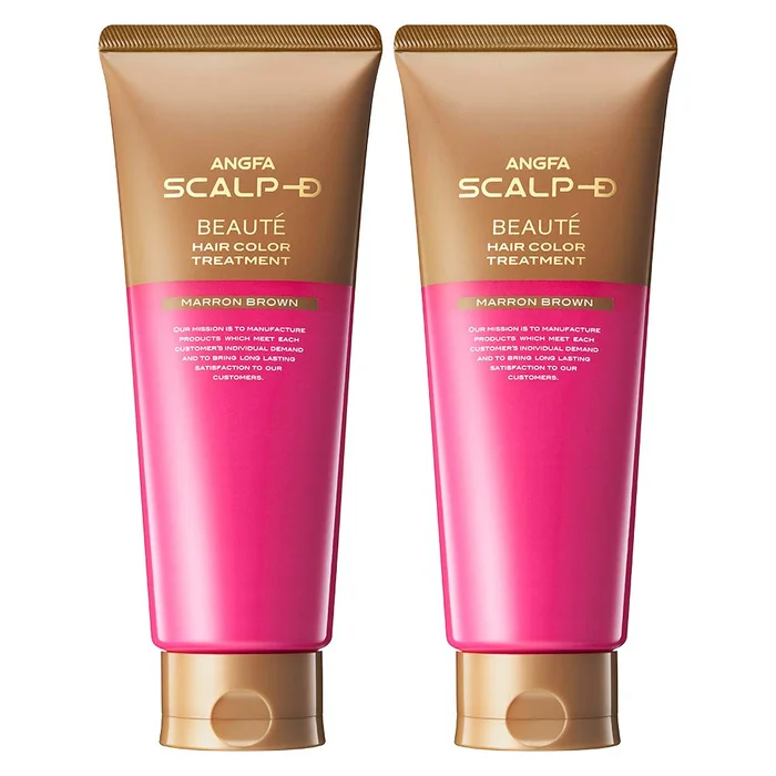 ANGFA Scalp D Beaute Hair Color Treatment [Gray Hair Dye] [Deep Dye] [For Women] [Salon Finish] [Easy at Home] [Volume] [Gloss] [Whole Dyed Hair Dye] (3. [2021 Edition/ New color] natural brown)
