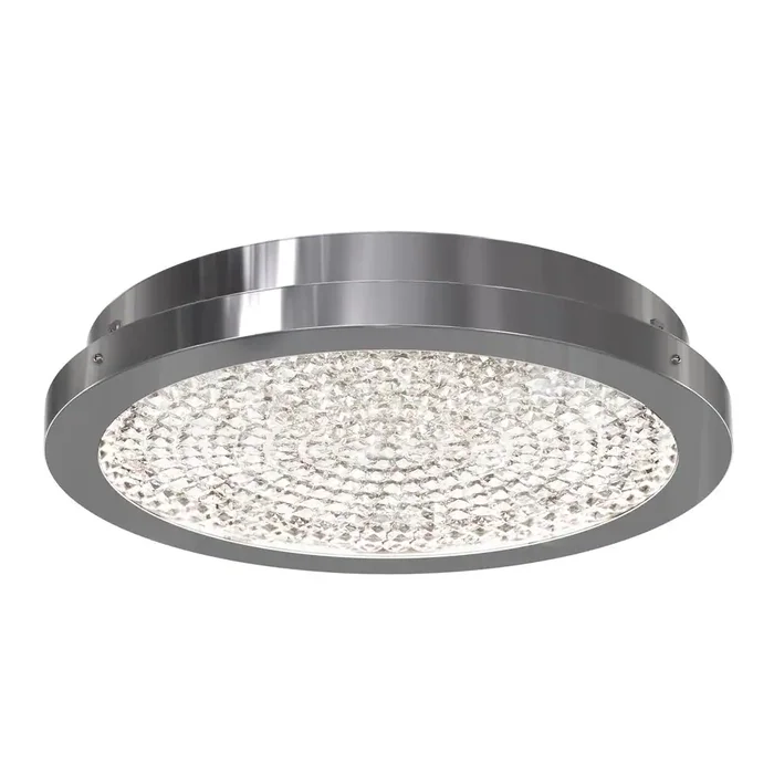 Artika CLGL-HD1 Glam 13.5 in. 1-Light Chrome Modern LED Flush Mount Ceiling Light for Kitchen Dining Room