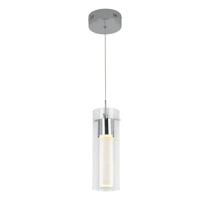 Artika OME1LB-HD2D Essence 1-Light Chrome Modern Integrated LED Ceiling Hanging Pendant Light