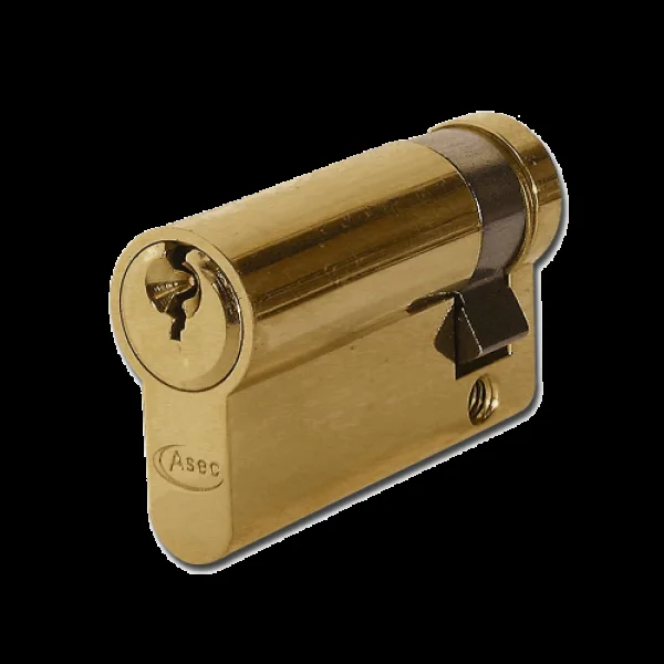 ASEC 5-Pin Euro Half Cylinder 50mm 40/10 Keyed To Differ – Polished Brass