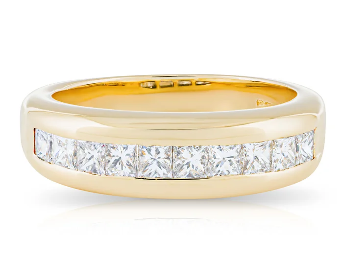 Asprey Half Eternity 1.00ct Princess Cut Diamond Ring