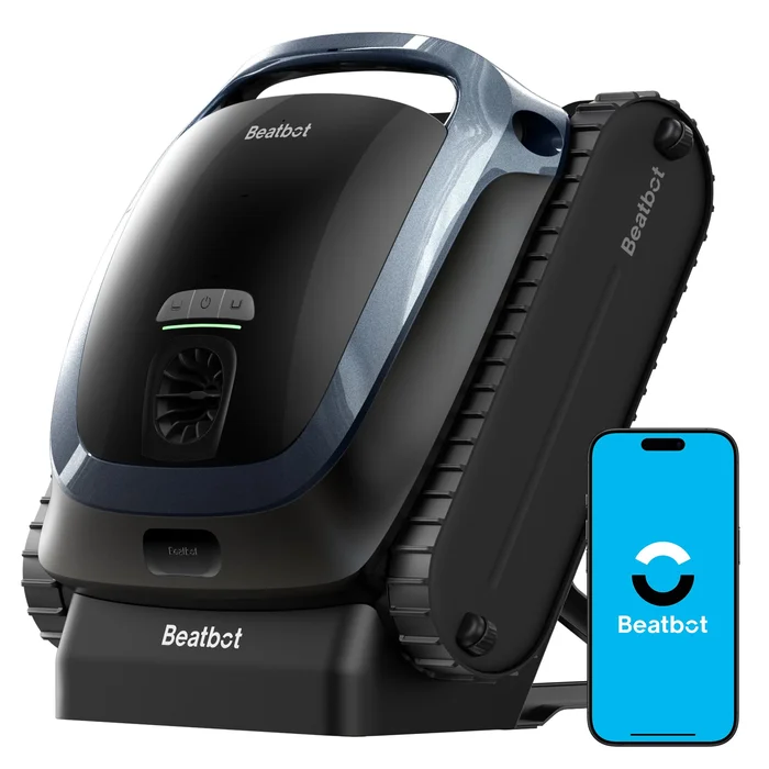 Beatbot AquaSense 2 Cordless Robotic Pool Vacuum Cleaner, Smart Surface Parking, Double-Pass Waterline Scrubbing – Blue