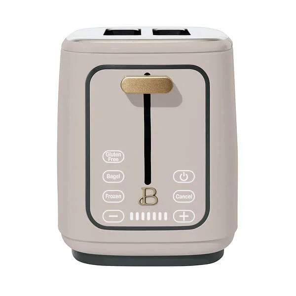 Beautiful 2 Slice Toaster with Touch-Activated Display, Porcini Taupe by Drew Barrymore