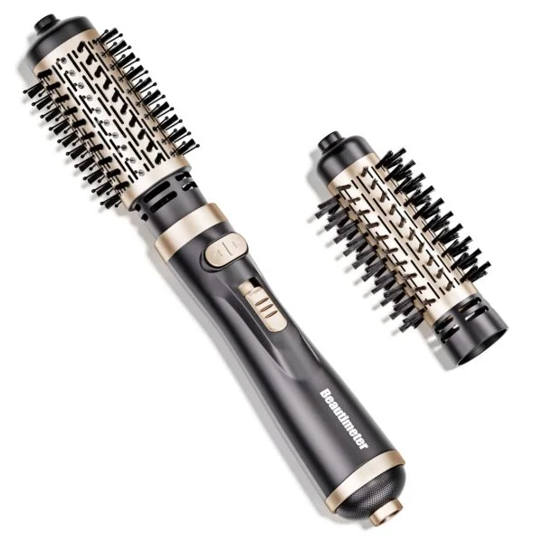 Beautimeter 3-in-1 Hot Air Styler: Rotating Blow Dryer Brush with 2-Inch and 1.5-Inch Brushes