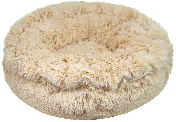 Bessie and Barnie Round Gold Polyester Pillow Dog Bed (Small)