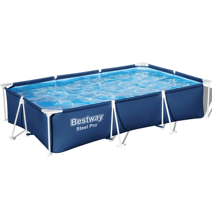 Bestway: Steel Pro 9’10” x 6’7″ x 26″ Above Ground Pool Set – 872 Gallons, Outdoor Family Pool, Corrosion & Puncture Resistant, Includes Filter & Pump