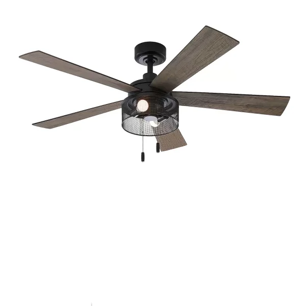 Better Homes & Gardens 52″ Black Ceiling Fan, 5 Reversible Blades, LED Light Kit, Reverse Airflow