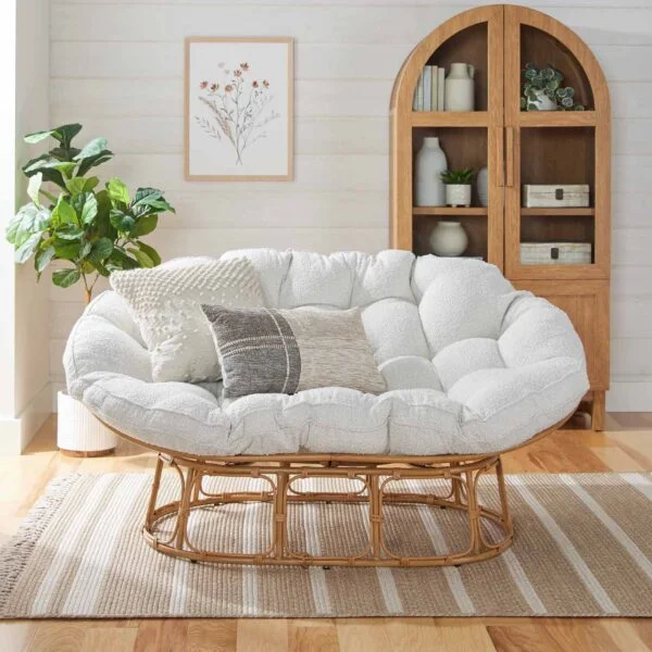 Better Homes & Gardens Double Papasan Chair, Cream Boucle