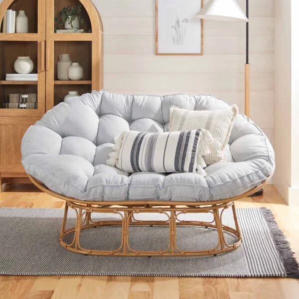 Better Homes & Gardens Double Papasan Chair, Grey Linen