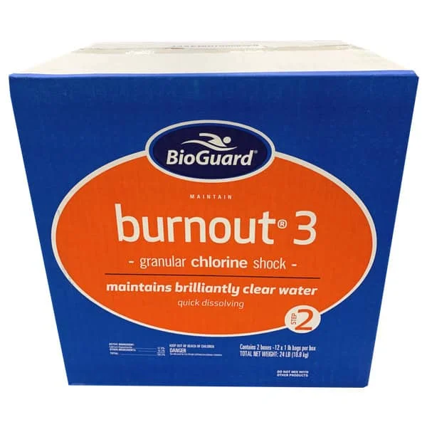 BioGuard Burnout 3 – Chlorine Shock For Swimming Pools – 24 x 1 lb Bags