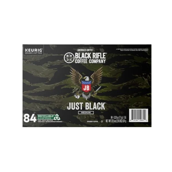 Black Rifle Coffee Company, Single Serve Coffee Pods, Just Black, Medium Roast Coffee Pods, 84 Count