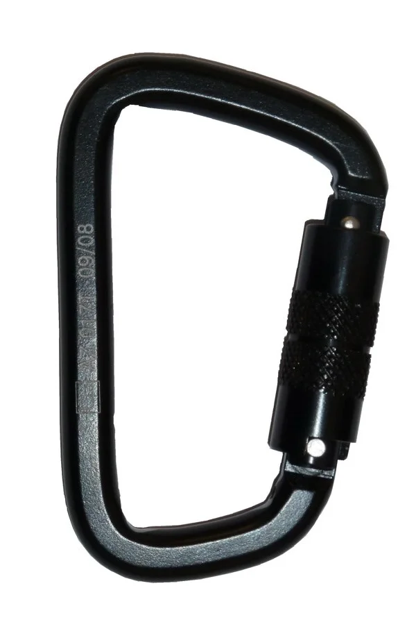 Black Twist Lock Steel Karabiner