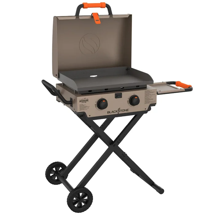 Blackstone Adventure Ready 2-Burner 22″ Propane Omnivore Griddle with Flexfold Legs in Outback Tan