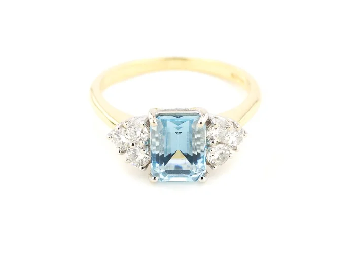 Blue Topaz & Diamond Ring