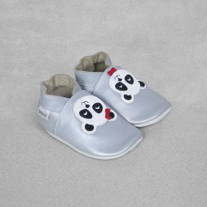 Bobux Soft Sole Baby Shoe ‘Silver Panda’ – Large /15-21 months
