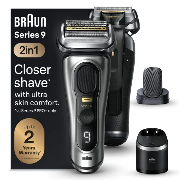 Braun Series 9 PRO+ Electric Razor for Men, 5 Pro Shaving Elements and Shave-Preparing ProComfort Head for Closeness & Skin Comfort