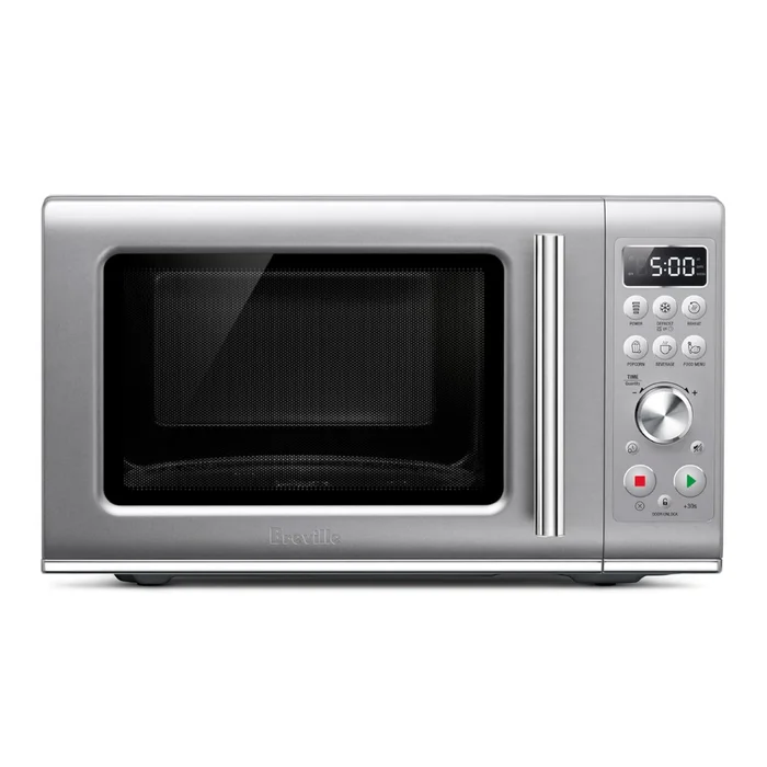 Breville BMO650SIL1BUC1 the Compact Wave Soft Close Countertop Microwave, Silver