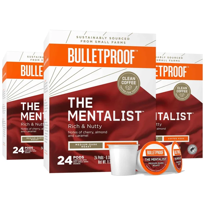 Bulletproof The Mentalist Medium-Dark Roast Single-Serve Pods, 72 Count