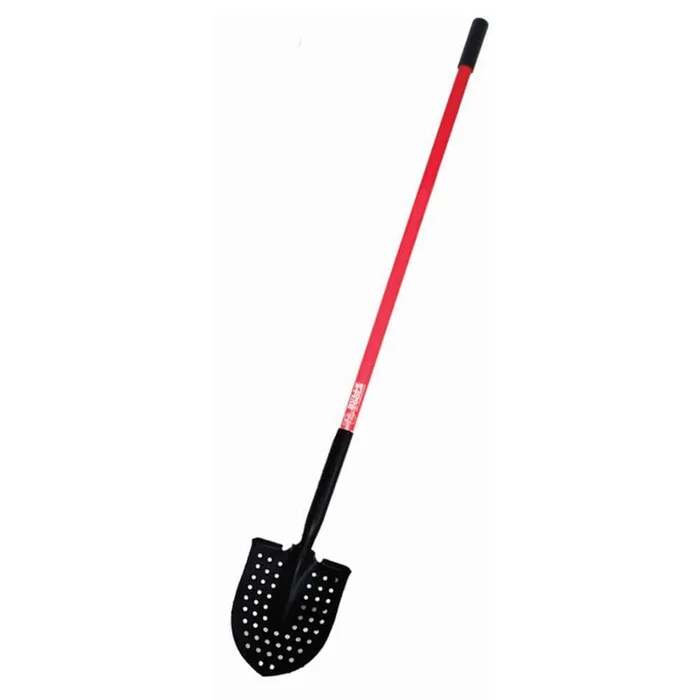 Bully Tools 92705 14-Gauge Round Point Mud Shovel with USA Pattern and Fiberglass Long Handle