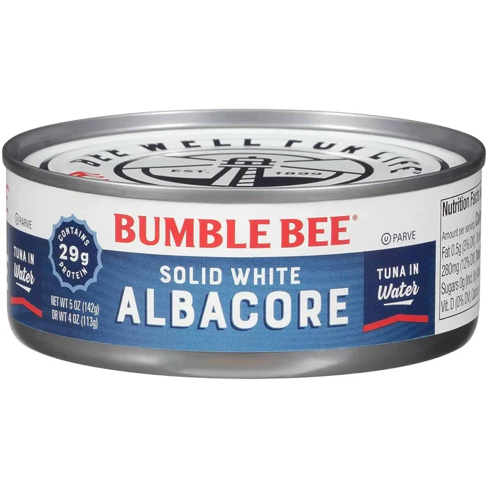 Bumble Bee Solid White Albacore Tuna in Water, 5 oz Can (Pack of 24) – Wild Caught Tuna