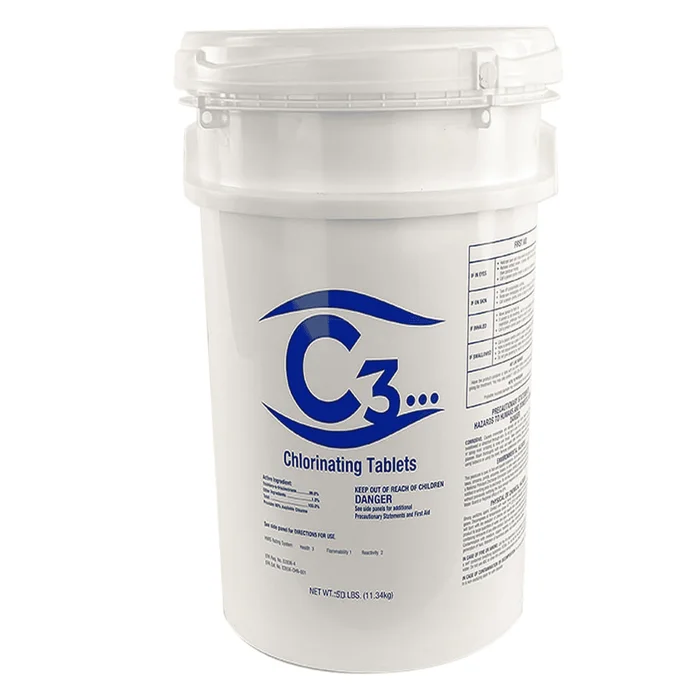 C3 3″ Stabilized Chlorine Tablets – 50 lbs for Swimming Pool and Hot Tubs
