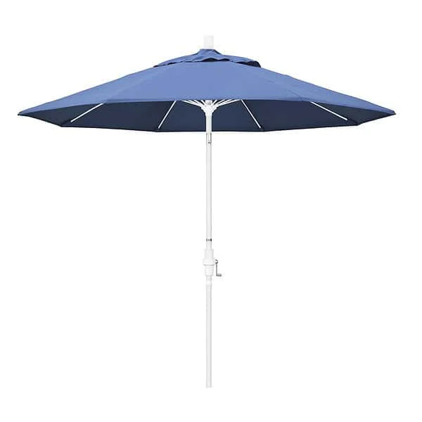 California Umbrella 9′ Round Aluminum Pole Fiberglass Rib Market Umbrella – Frost Blue